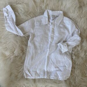 White Linen Button Down Shirt